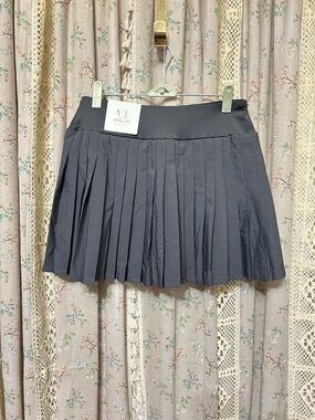 3/$30 Vital Life Black Pleated Tennis Skort Activewear Size L NWT